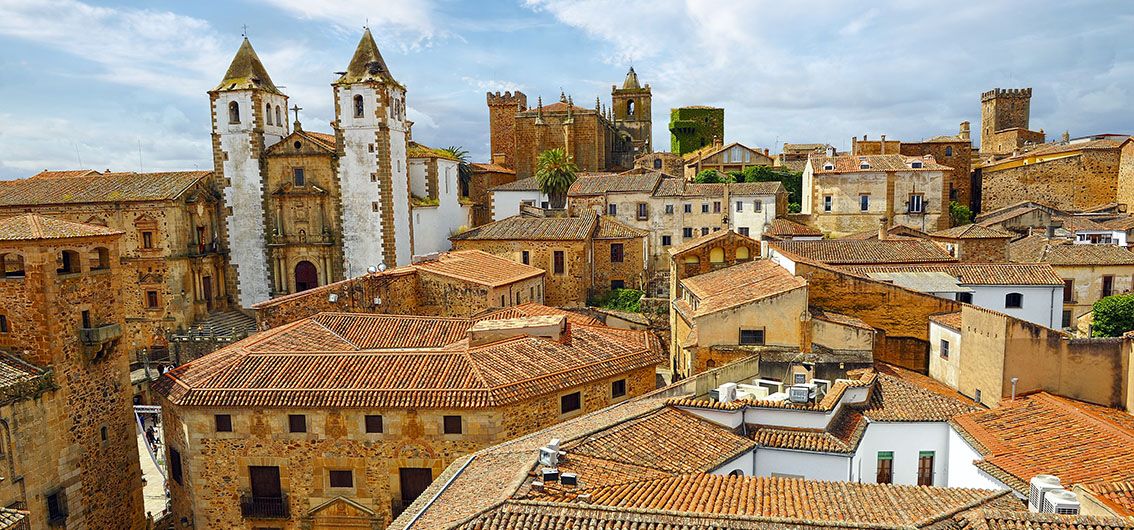 Blick über Caceres, Spanien