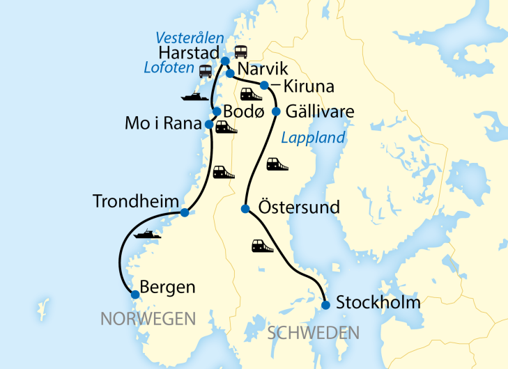 Karte Schweden-Norwegen Zugreise_1681