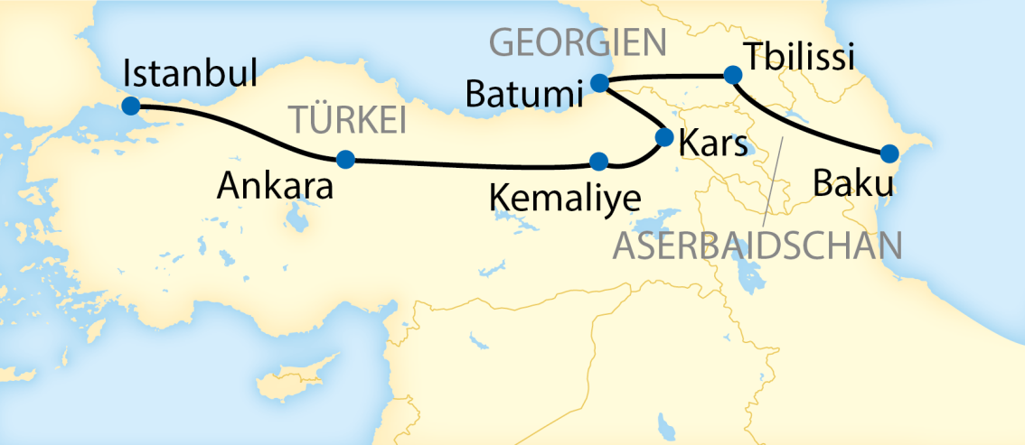 Karte_Vom Bosporus zum kaspischen Meer - Tuerkei Georgien Aserbaidschan_3015_2026